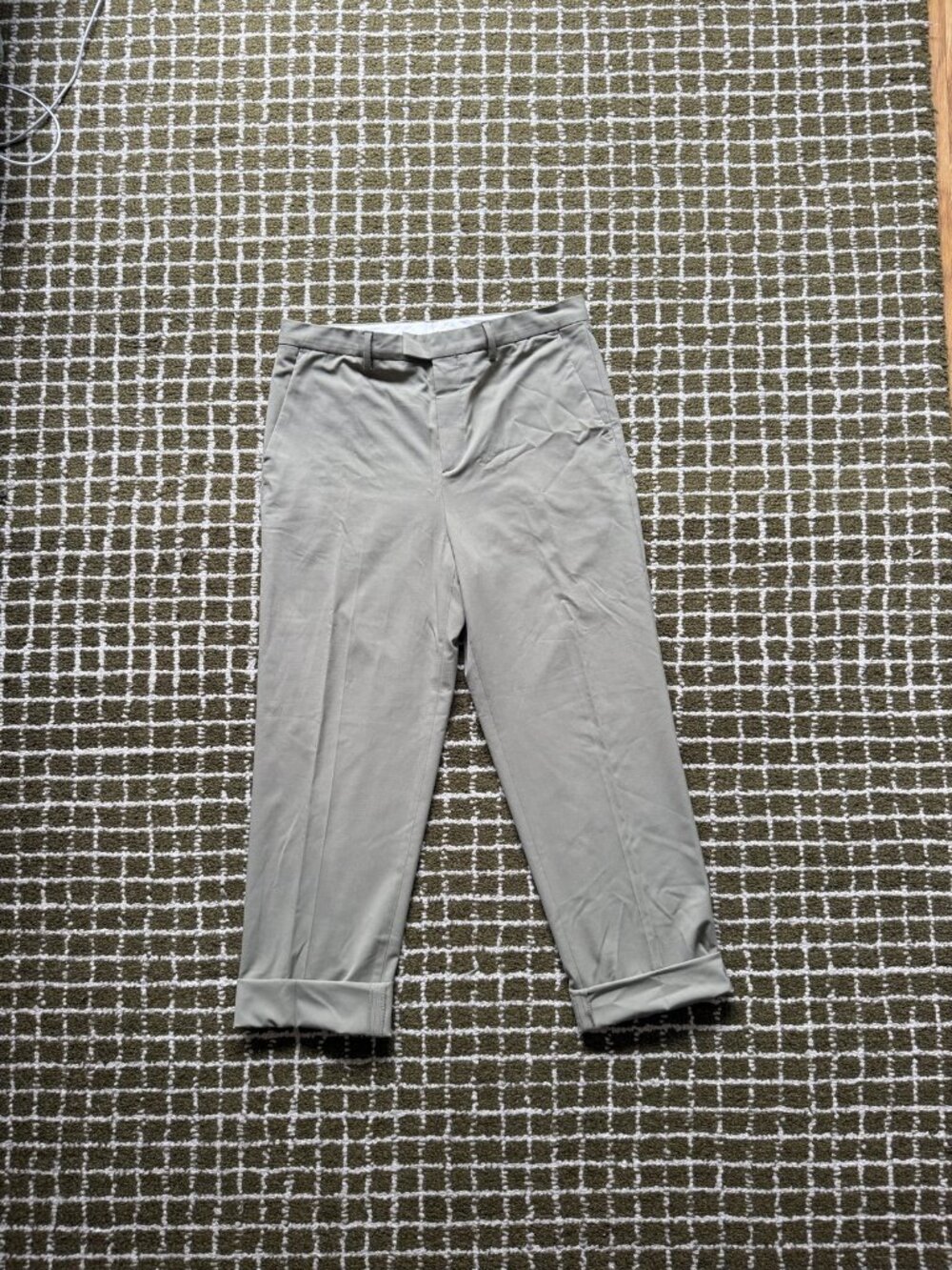 Zara Cuffed Tailored Trousers Sage Green Men's 31 EUR 40